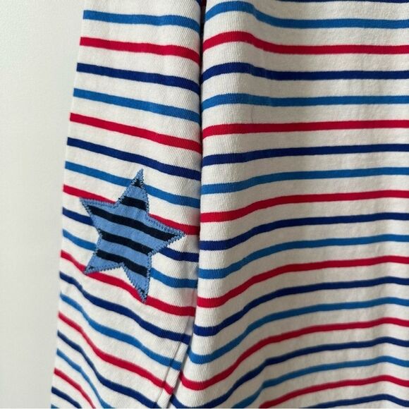 Crewcuts Girls' boatneck T-shirt in star-patch stripe size L (10-11) Long Sleeve - Picture 3 of 9